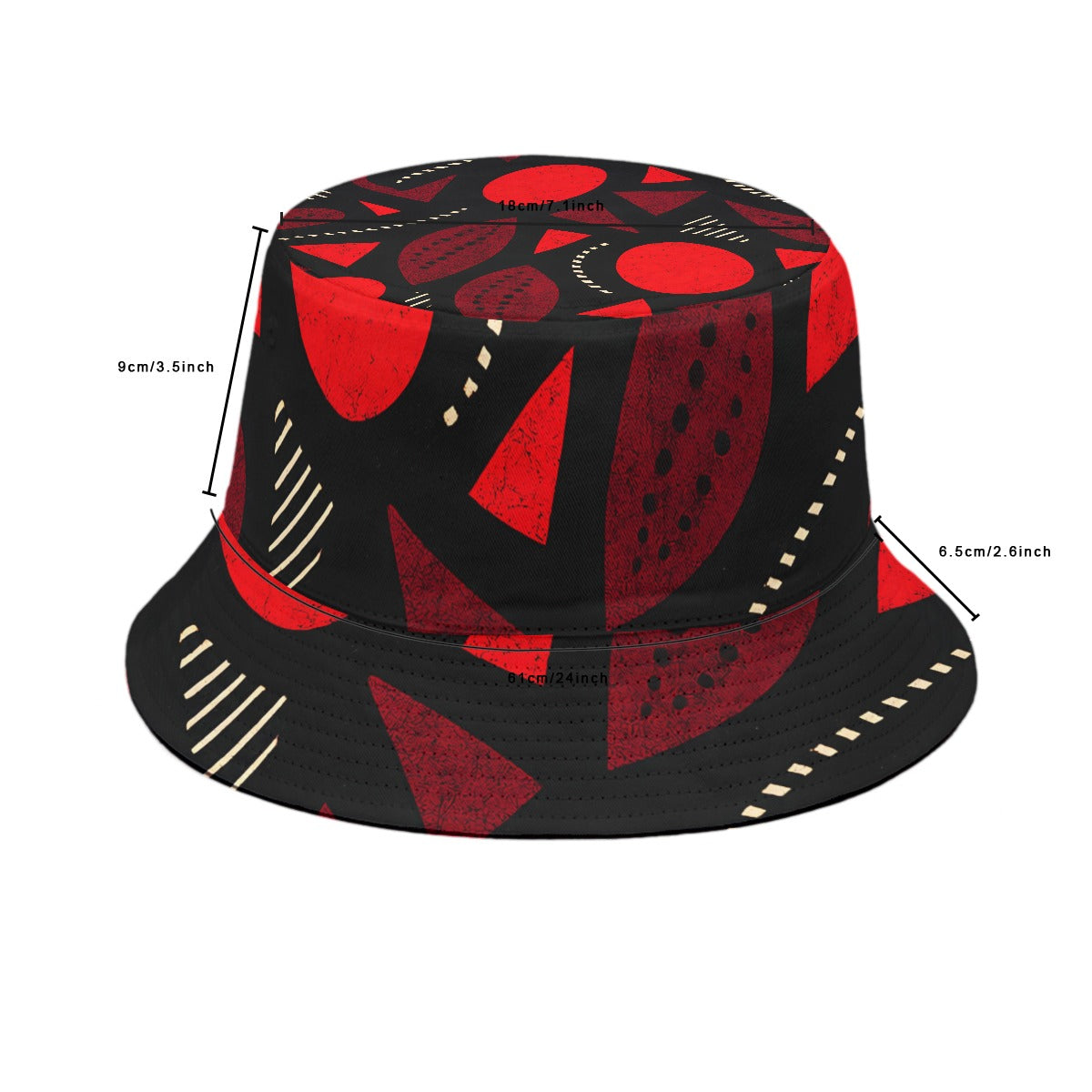 BUCKET HAT- RED/BLK