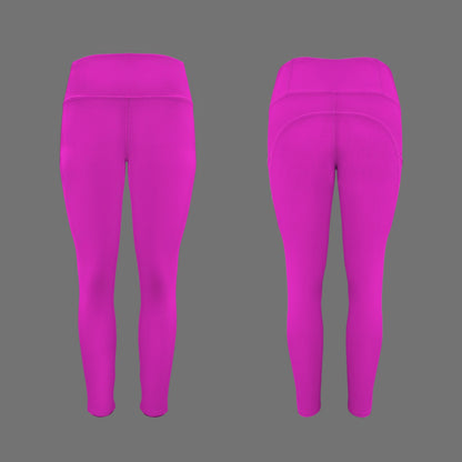 Rebel Motion High Waist Pocket Leggings • Fuchsia Fever