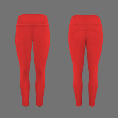 Rebel Motion High Waist Pocket Leggings • Scarlet Heat