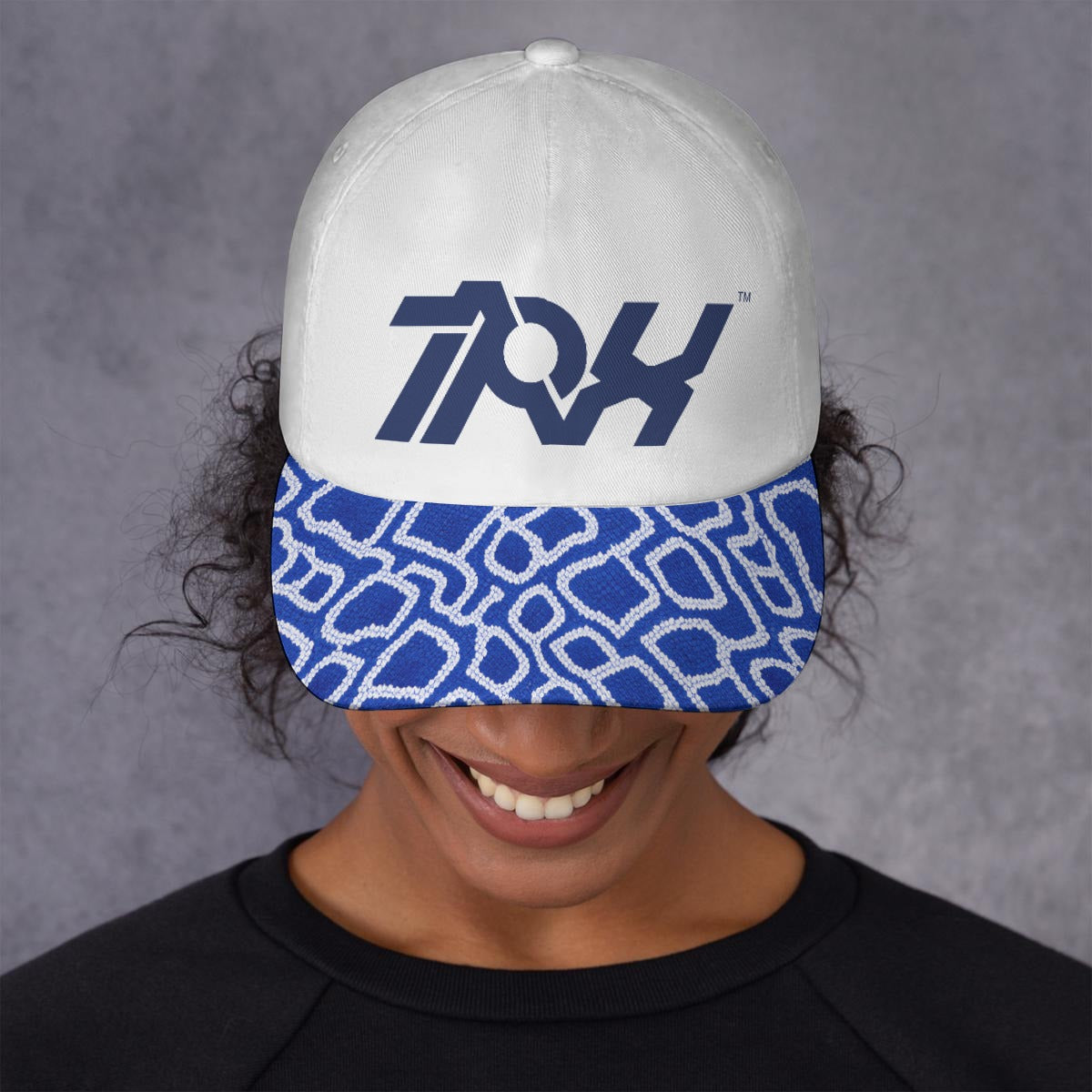 AR Performance White Navy Peaked Cap