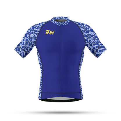 MEN'S ANTI-SLIP RAGLAN CYCLING JERSEY-BLUE SKY