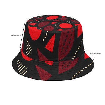 BUCKET HAT- RED/BLK