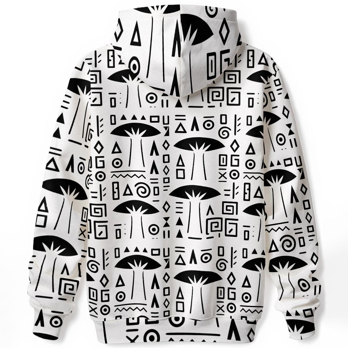 Unisex All Cotton Pullover Hoodie - White