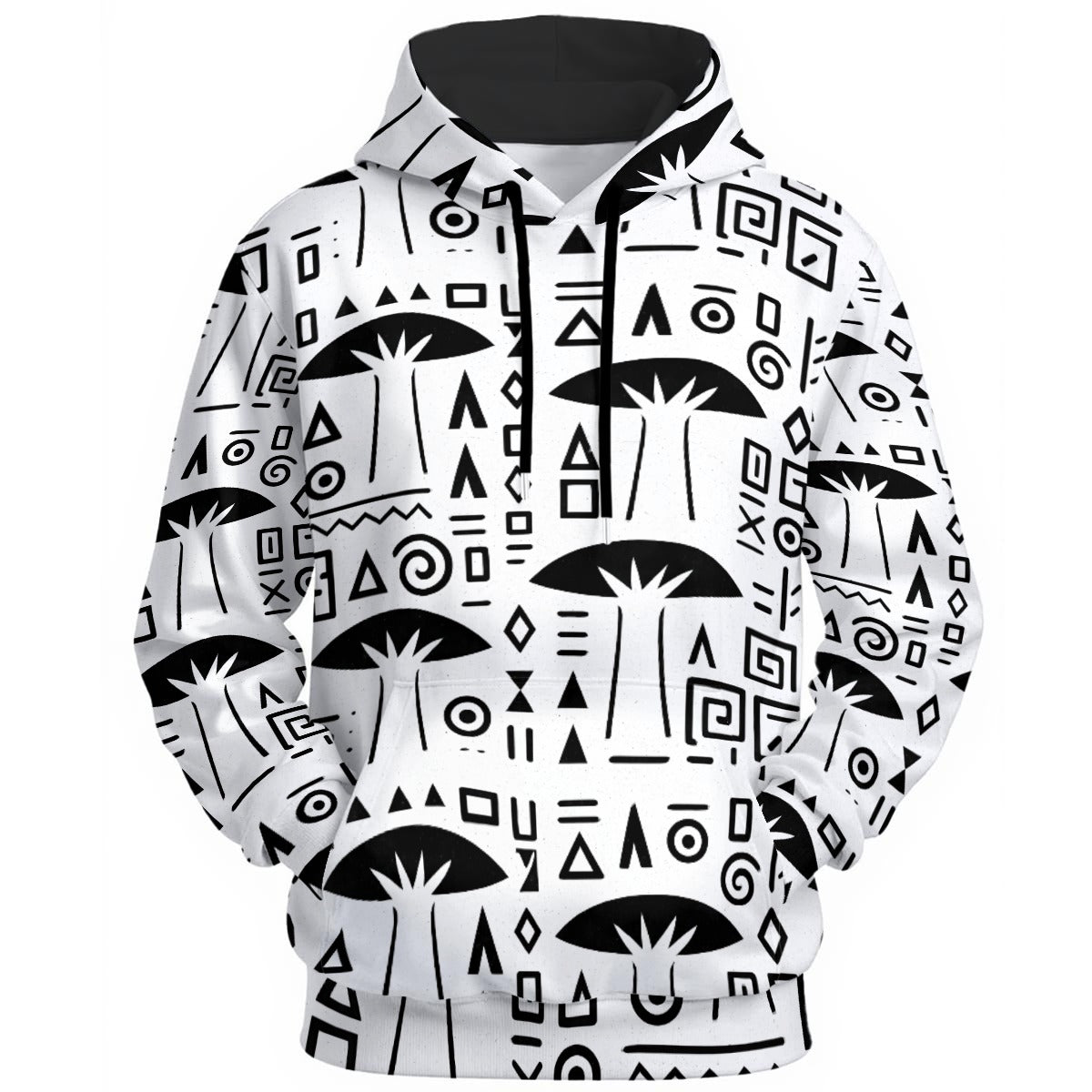 Unisex All Cotton Pullover Hoodie - White