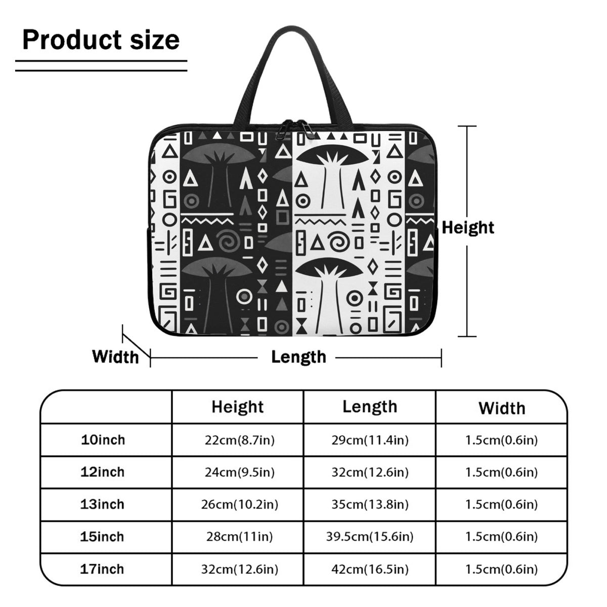 Black-White Baobab Laptop Bag