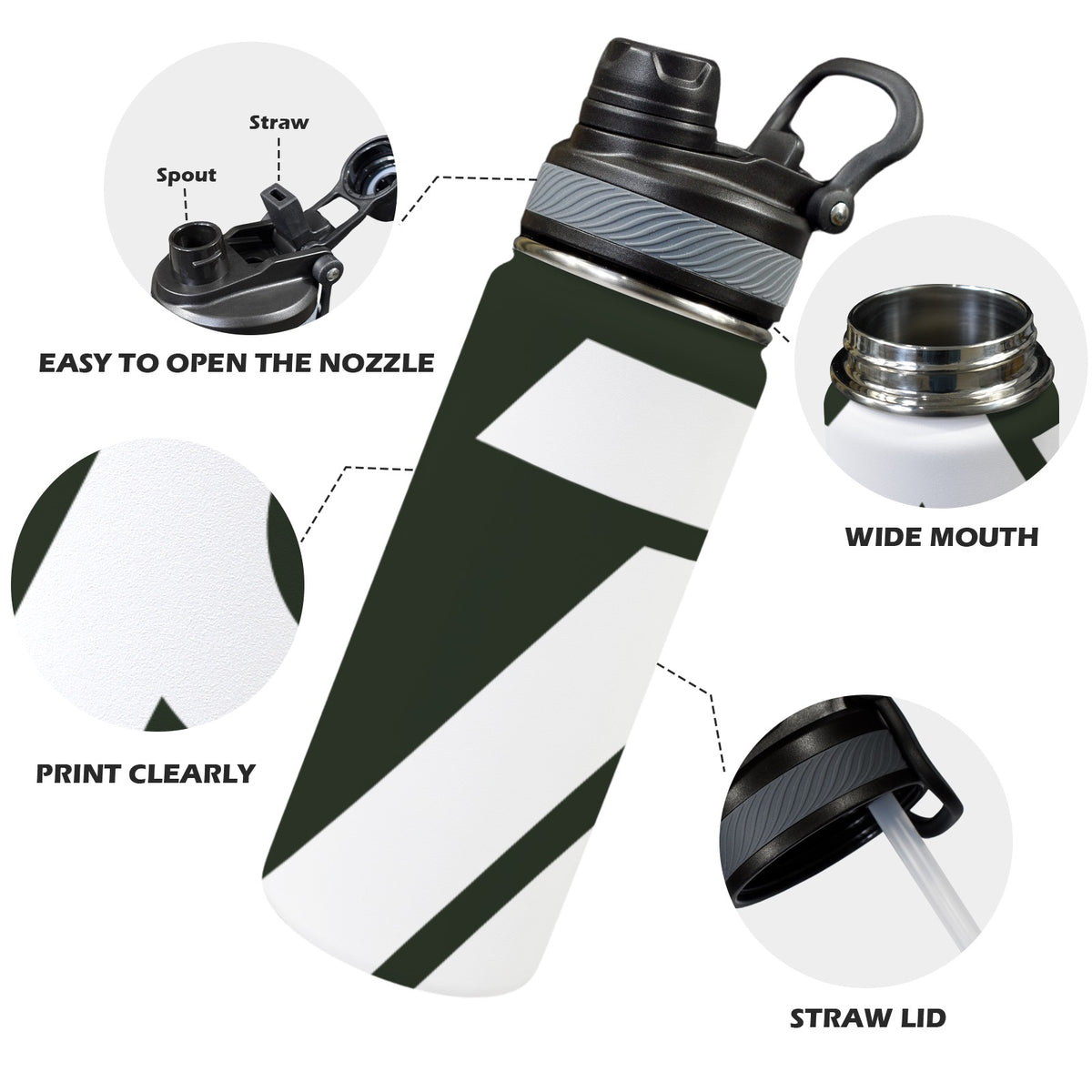 White-Black Water bottle