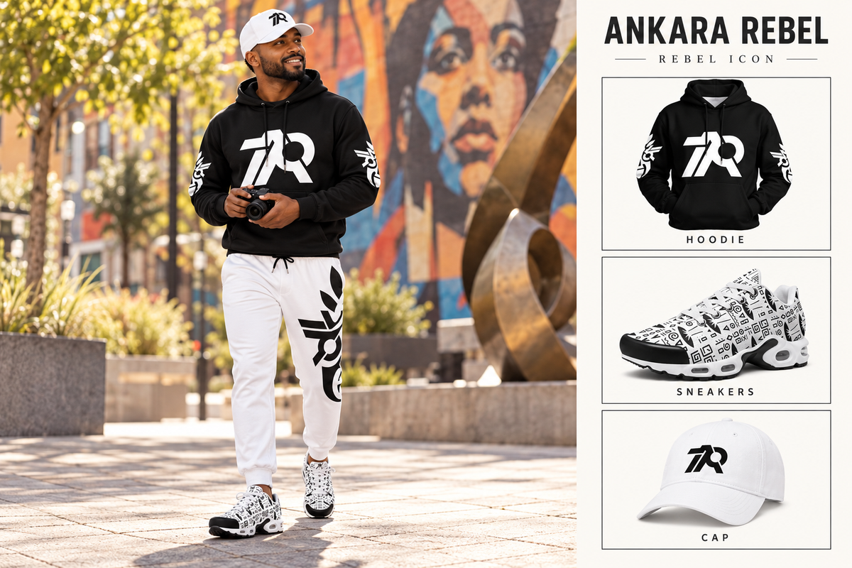 Iconic Black-White Rebel Men's Closed Bottom Light Weight Jogger