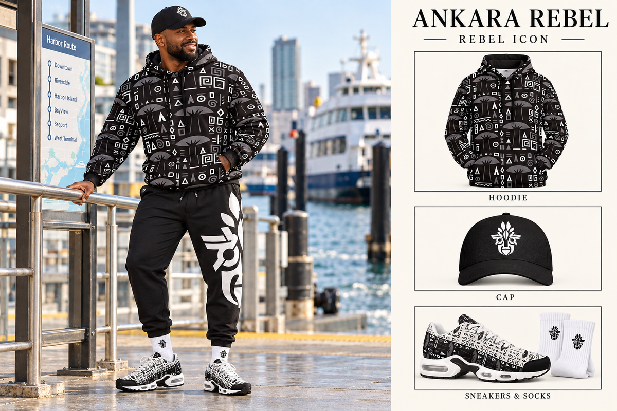 Black Iconic Rebel Men's Closed Bottom Light Weight Jogger