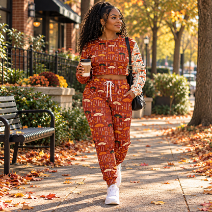 Fire and Ivory Women's Crop Sweatshirt Suit