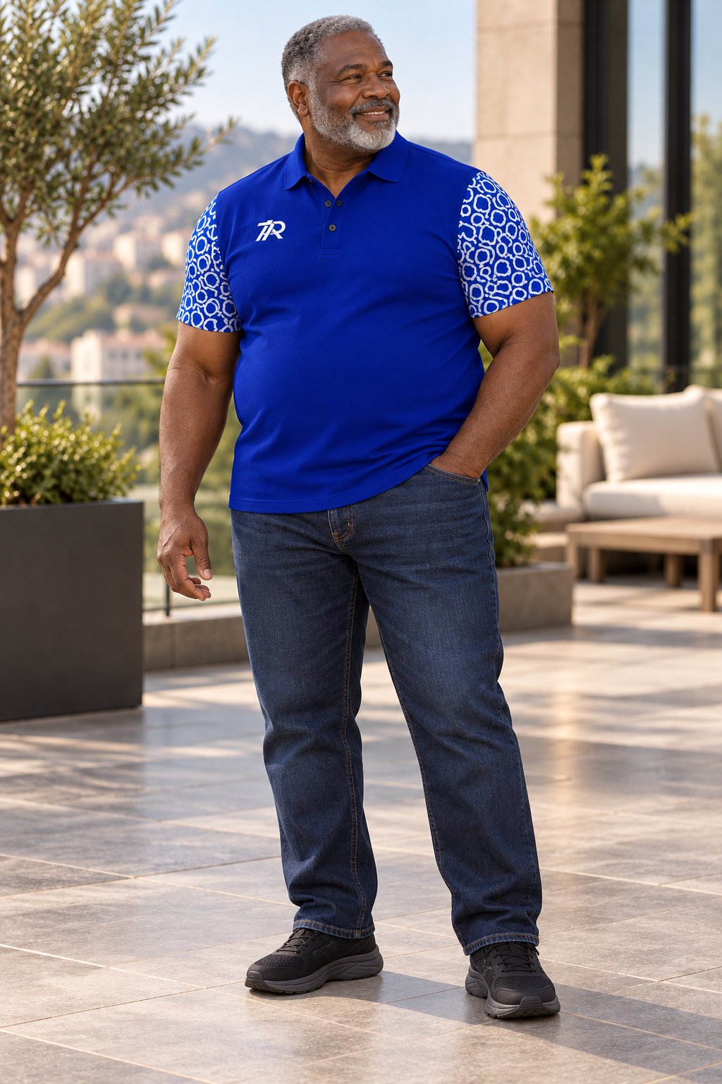 MEN'S BASIC POLO SHIRT-BLUE SKY