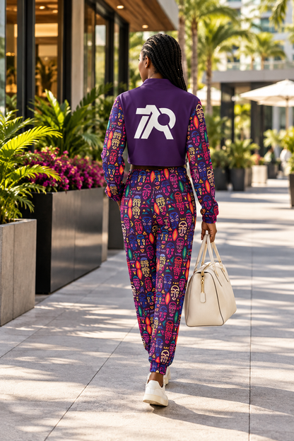 Dual Essence Women's Crop Sweatshirt Suit