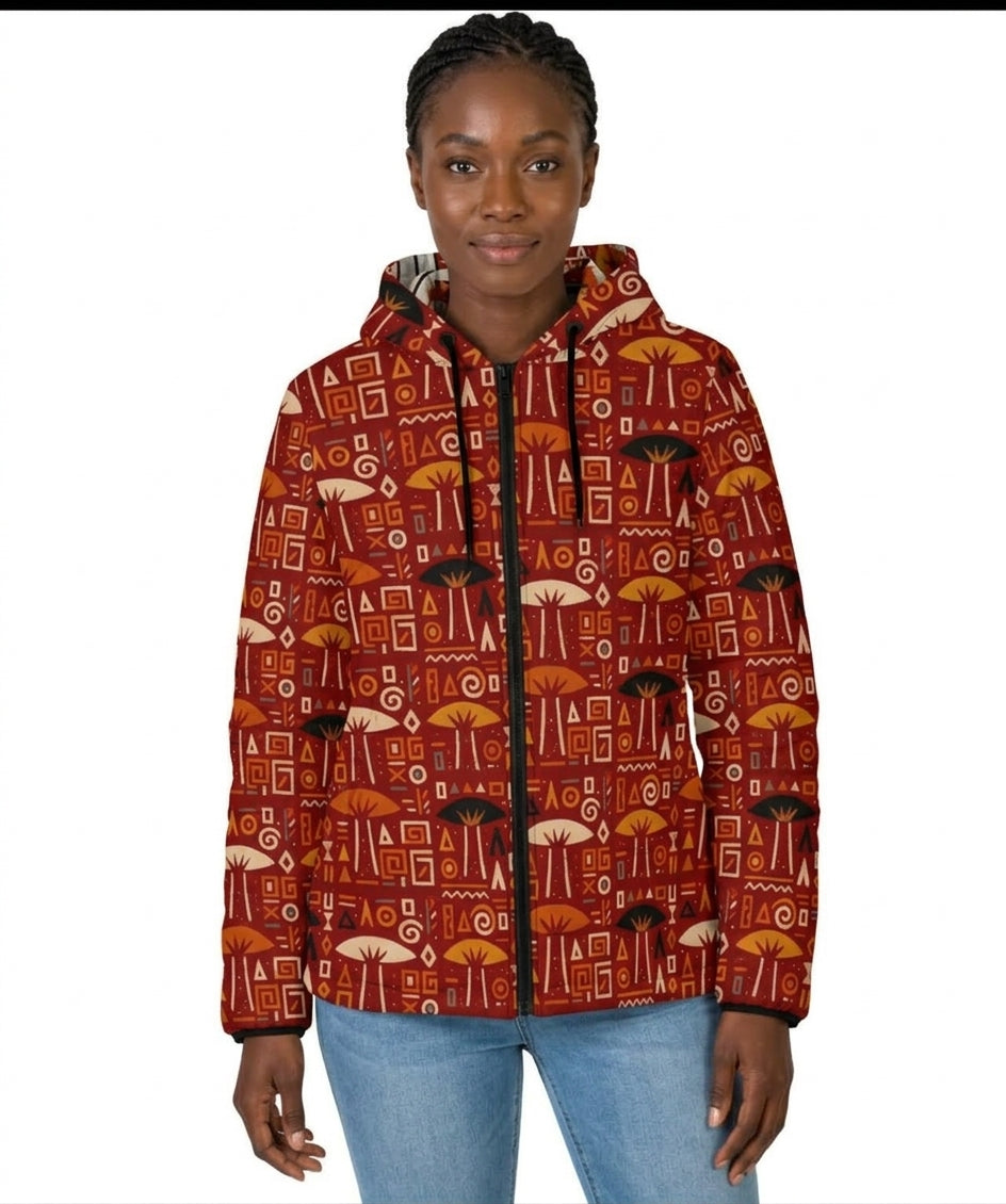 Brick Unisex Warm Hooded Jacket