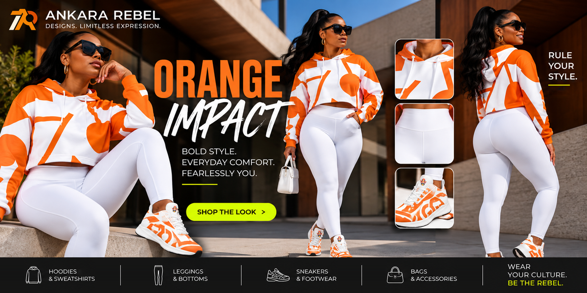Orange Impact Cropped Long Sleeve Hoodie