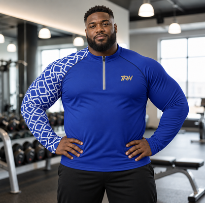 Men's Thumb Hole Compression Shirt - Blue Sky