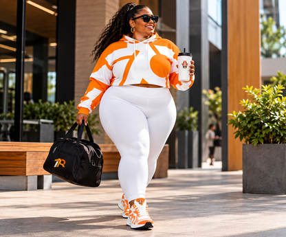 Orange Impact Cropped Long Sleeve Hoodie