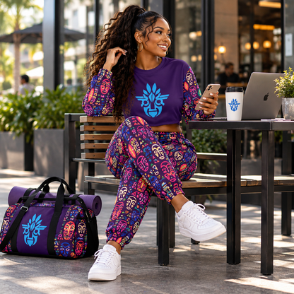 Dual Essence Women's Crop Sweatshirt Suit