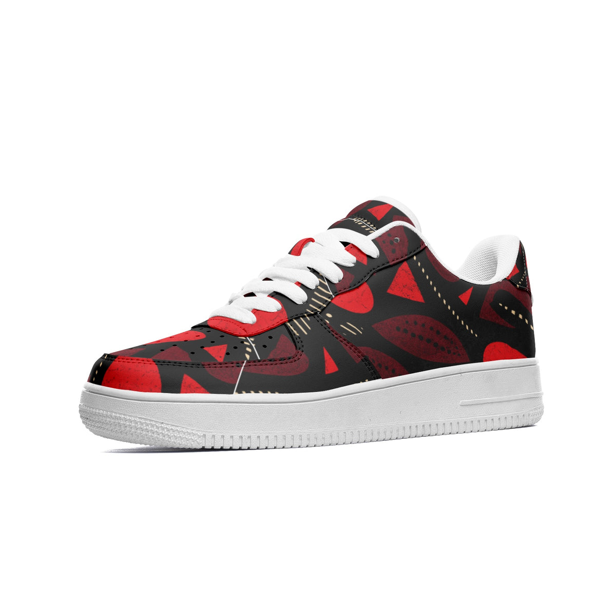 Red Fire Unisex Low Top Leather Sneakers