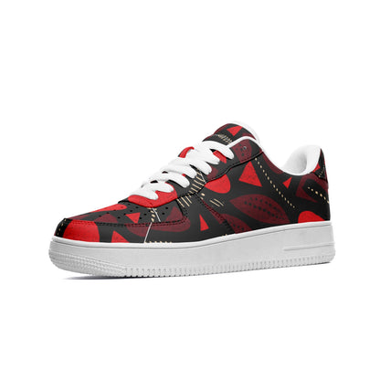 Red Fire Unisex Low Top Leather Sneakers