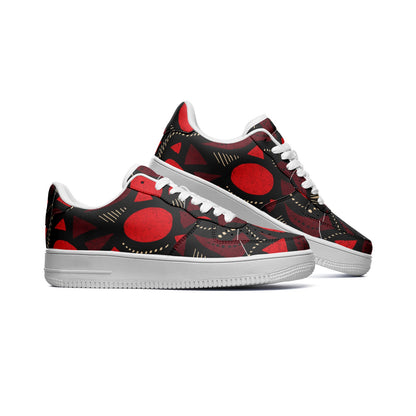 Red Fire Unisex Low Top Leather Sneakers