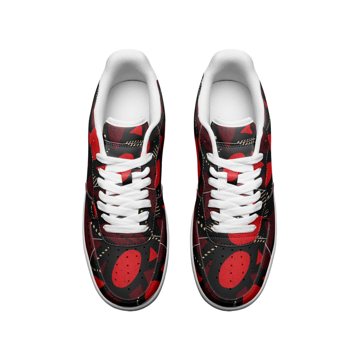 Red Fire Unisex Low Top Leather Sneakers