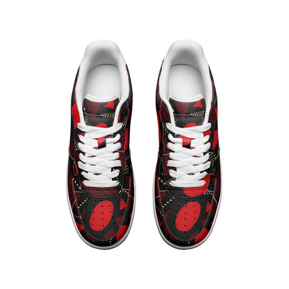 Red Fire Unisex Low Top Leather Sneakers