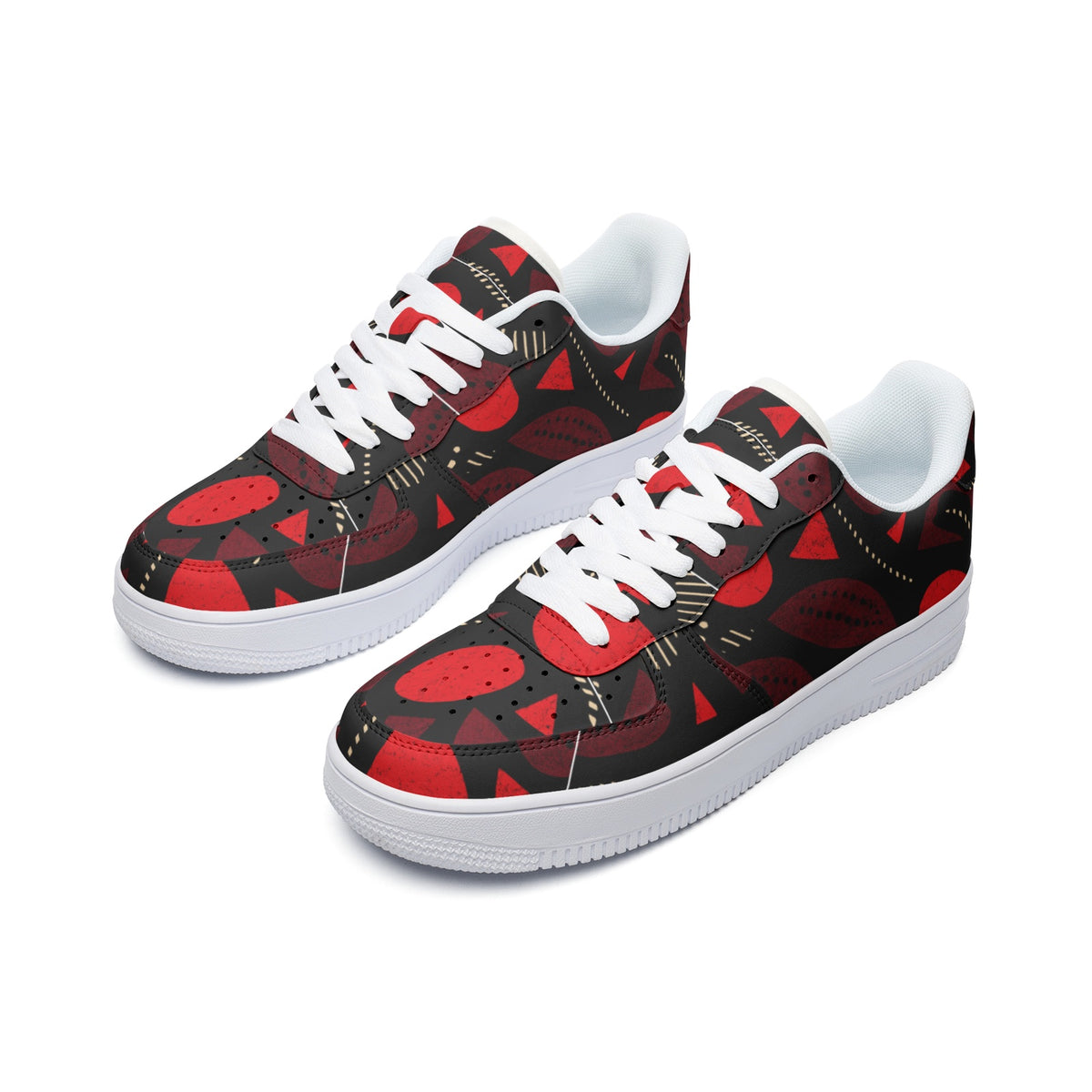 Red Fire Unisex Low Top Leather Sneakers