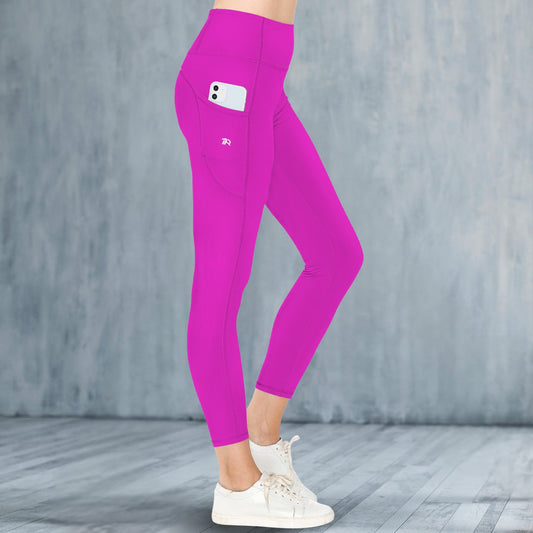 Rebel Motion High Waist Pocket Leggings • Fuchsia Fever