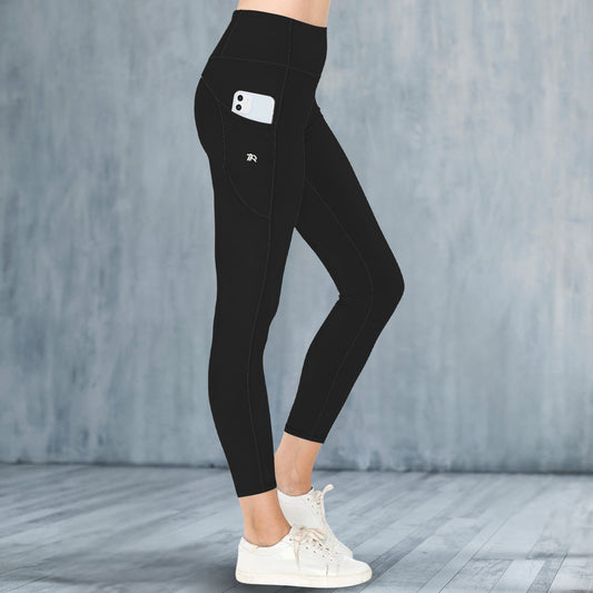 Rebel Motion High Waist Pocket Leggings • Midnight Black